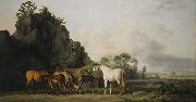 George Stubbs Brood Mares and Foals oil on canvas